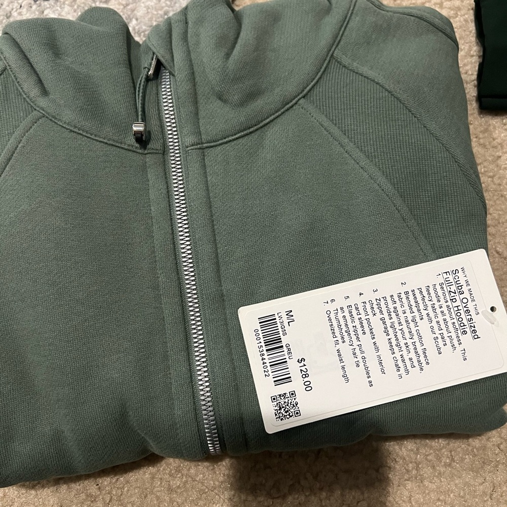NWT lululemon oversized full zip scuba